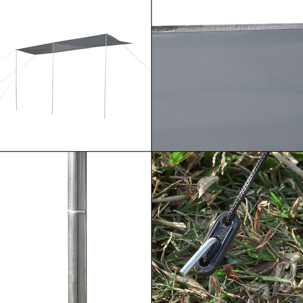 Daszek do przyczepy kempingowej Beuningen 400x240x235 cm szary [pro.tec]