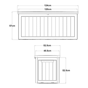 Pudełko do przechowywania Filetto 124x52,5x57 cm Beżowe [casa.pro]