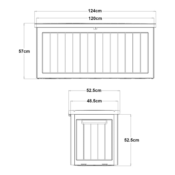 Pudełko do przechowywania Filetto 124x52,5x57 cm Beżowe [casa.pro]