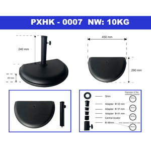 Stojak na parasol Bisenti betonowy 45x29x4,5 cm czarny 10 kg [casa.pro]