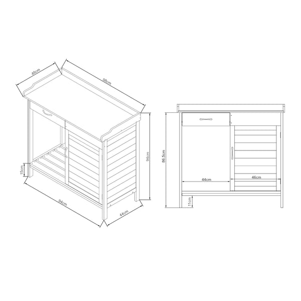 Stolik na rośliny Aliano drewno jodłowe szary [casa.pro]