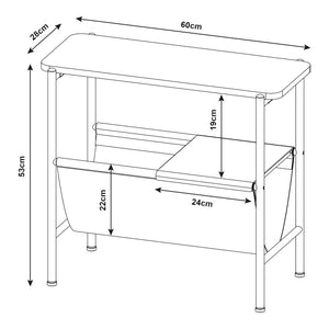Stolik boczny Samnanger 60x28x53cm czarny [en.casa]