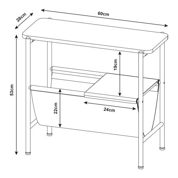 Stolik boczny Samnanger 60x28x53cm czarny [en.casa]