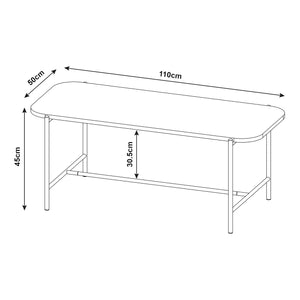 Stolik kawowy Samnanger 110x50x45cm czarny [en.casa]