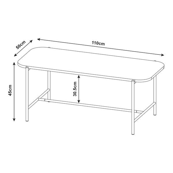 Stolik kawowy Samnanger 110x50x45cm czarny [en.casa]