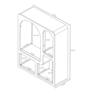 Półka stojąca Vågå 80x60x24 cm Biały [en.casa]