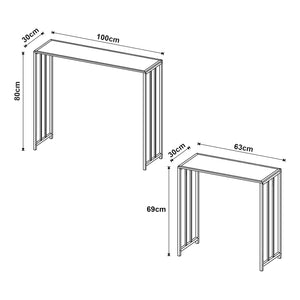 Stolik konsolowy Ørsta zestaw 2 sztuk czarny [en.casa]