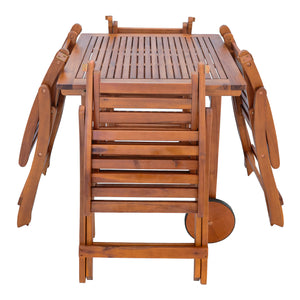 Zestaw mebli ogrodowych Ancarano 5-częściowy z drewna akacjowego z certyfikatem FSC® [en.casa]