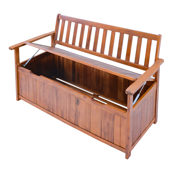 Ławka ogrodowa Avezzano z schowkiem 130x60x88cm Akacja z certyfikatem FSC® [en.casa]