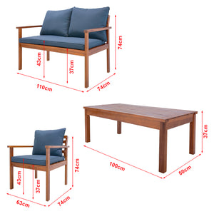 Zestaw mebli ogrodowych Brittoli 4-cz. drewno akacjowe z certyfikatem FSC® [en.casa]