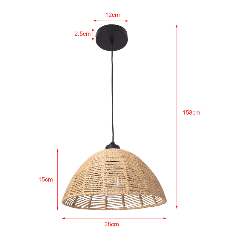 Szkic wymiarowy Lampa wisząca Romsey metal+rattan [lux.pro]