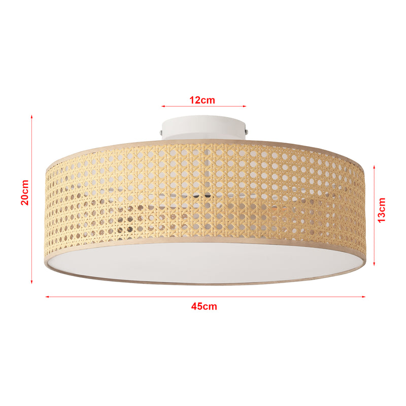 Szkic wymiarowy Lampa sufitowa Ascot o wyglądzie rattanu [lux.pro]