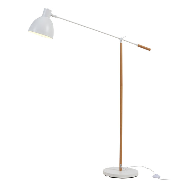 Banchory metalowa lampa podłogowa 163 cm efekt drewna/biały [lux.pro]