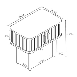 Stolik boczny Tvedestrand 48x30x45 cm kolory drewna/czarny [en.casa]