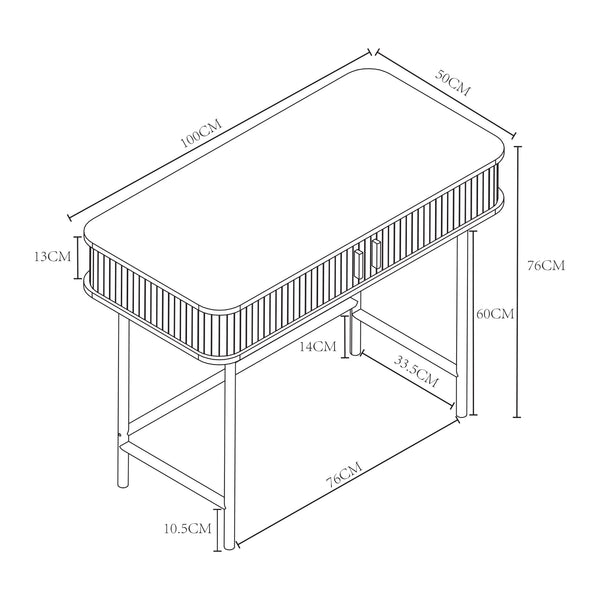 Konsola Tvedestrand 100x50x76 cm kolory drewna/czarny [en.casa]