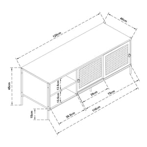 Szafka pod TV Tysnes 120x40x45 cm dąb/czarny [en.casa]