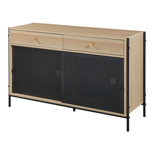 Szafka pod TV Tysnes 120x40x75 cm dąb/czarny [en.casa]