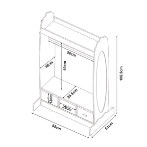 Szafa dziecięca Moskenes 107x95x61 cm biała [en.casa]