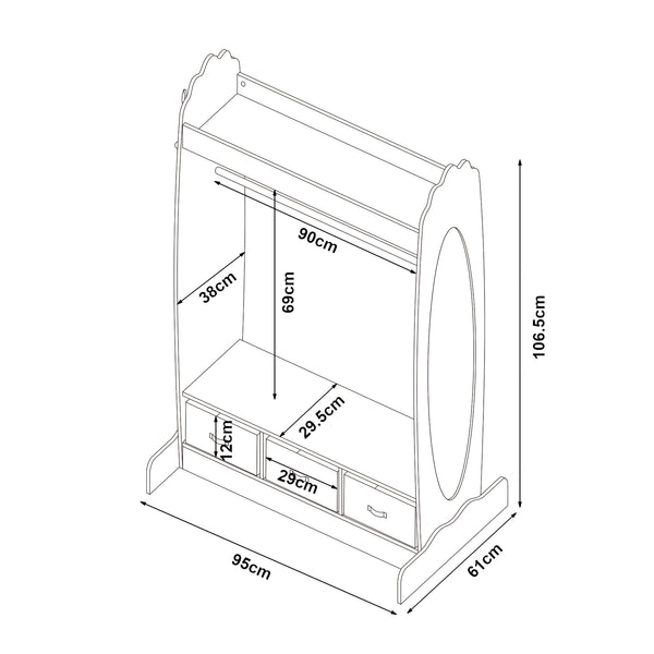 Szafa dziecięca Moskenes 107x95x61 cm biała [en.casa]