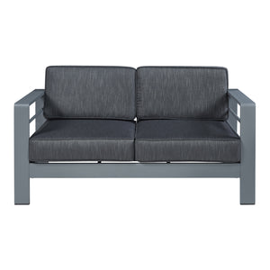 2-osobowa sofa zewnętrzna Avise aluminium ciemnoszary [casa.pro]