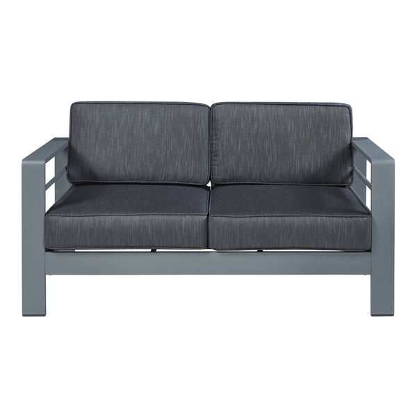 2-osobowa sofa zewnętrzna Avise aluminium ciemnoszary [casa.pro]