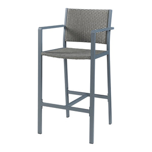 Zestaw 2 krzeseł barowych Avise aluminium ciemnoszare [casa.pro]