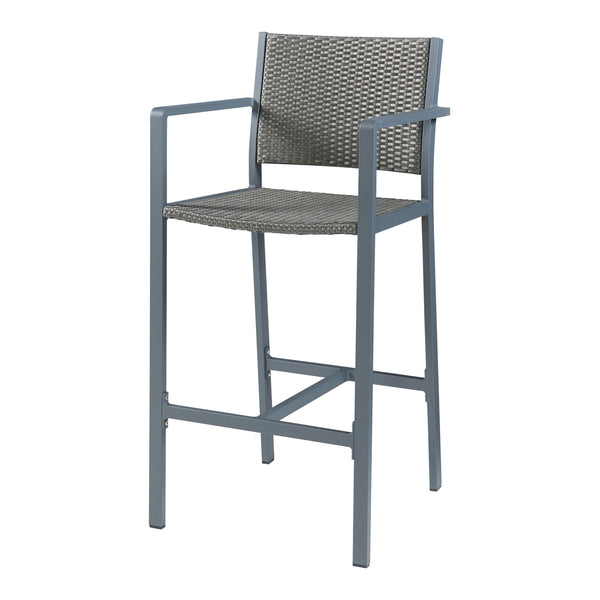 Zestaw 2 krzeseł barowych Avise aluminium ciemnoszare [casa.pro]