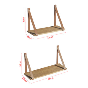 Zestaw półek ściennych Utsira 48/60 x 20 x 30 cm 2-częściowy dąb/brąz [en.casa]