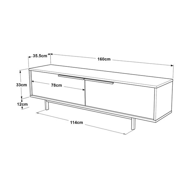 Szafka pod telewizor Kvænangen dąb i rattan [en.casa]