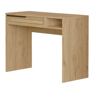 Toaletka Kvænangen 100x45x75 cm dąb/rattan [en.casa]