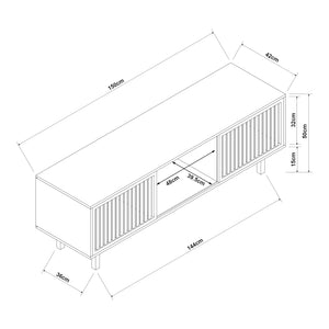Szafka pod telewizor Ypäjä 150x42x50 cm naturalny bambus [en.casa]