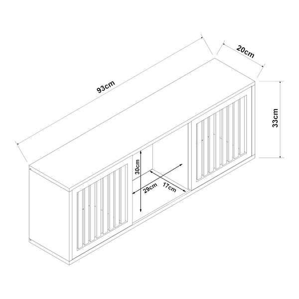 Ypäjä półka ścienna 93x20x33 cm bambus [en.casa]