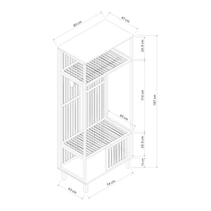 Wieszak na płaszcze Ypäjä 187x80x47 cm bambus [en.casa]