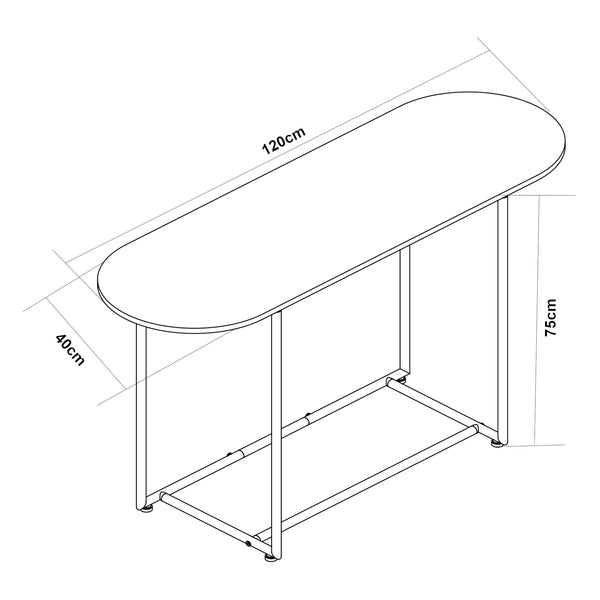 Konsola Nordfron 120x40x75 cm marmur, biały [en.casa]