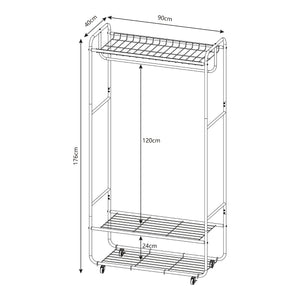 Stojak na płaszcz Vestvågøy 176x90x40 cm Czarny [en.casa]