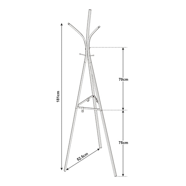 Wieszak na płaszcze Vevelstad 181x52,5x52,5 cm stal [en.casa]