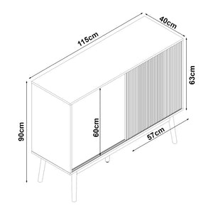 Kredens Landskrona 115x40x90 cm dąb [en.casa]