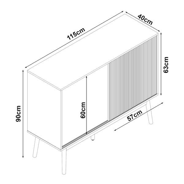 Kredens Landskrona 115x40x90 cm dąb [en.casa]