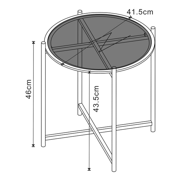 Zestaw stolików kawowych Lier 2-częściowy szklany blat czarny [en.casa]
