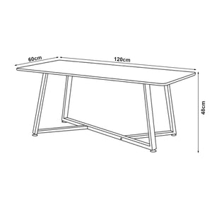 Stolik kawowy Riskiften 120x60x48 cm marmurowy wygląd, czarny [en.casa]