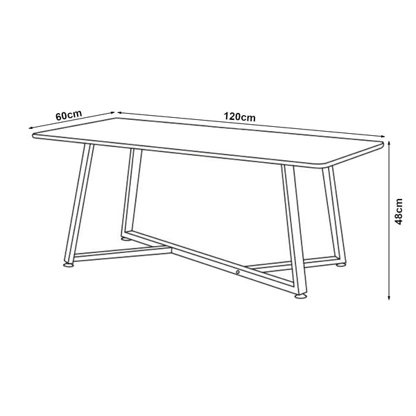 Stolik kawowy Riskiften 120x60x48 cm marmurowy wygląd, czarny [en.casa]