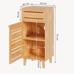Szafka łazienkowa Epind 75x33x30 cm naturalny bambus [en.casa]