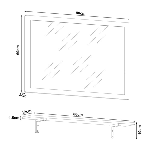 Lustro ścienne z zestawem półek Boksereys bamboo nature [en.casa]