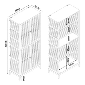Szafka łazienkowa Raurgela 180x80x40 cm bambus [en.casa]