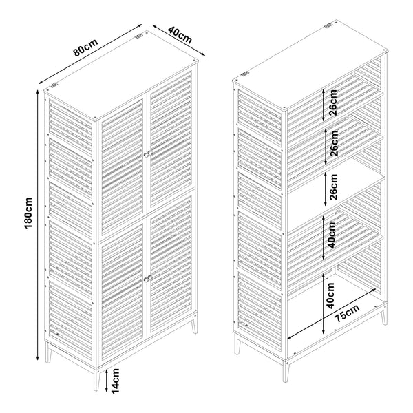 Szafka łazienkowa Raurgela 180x80x40 cm bambus [en.casa]