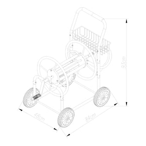 Gelibolu wózek na wąż 3/4 cala maks. 65 m szary [pro.tec]