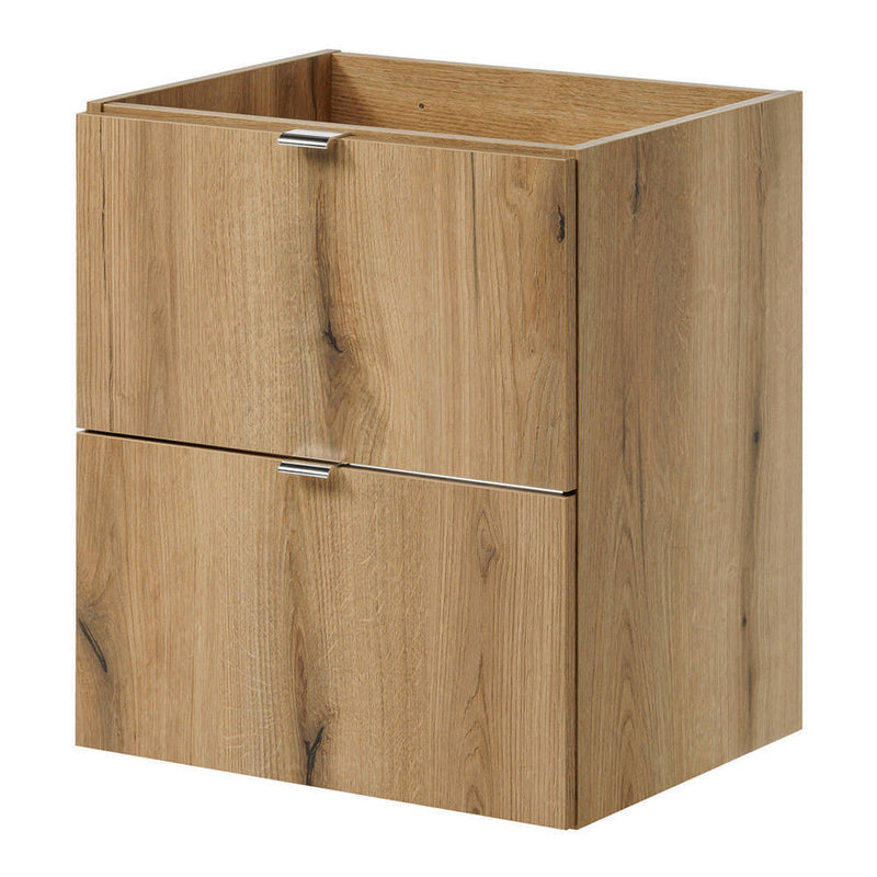Szkic wymiarowy Umywalka Newport 50x57x39 cm z lustrem LED w kolorze dębu [en.casa]