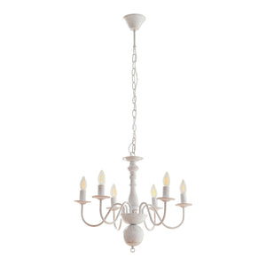 Żyrandol Berkeley metal vintage biały [lux.pro]