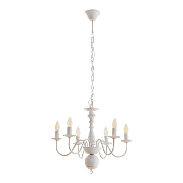 Żyrandol Berkeley metal vintage biały [lux.pro]