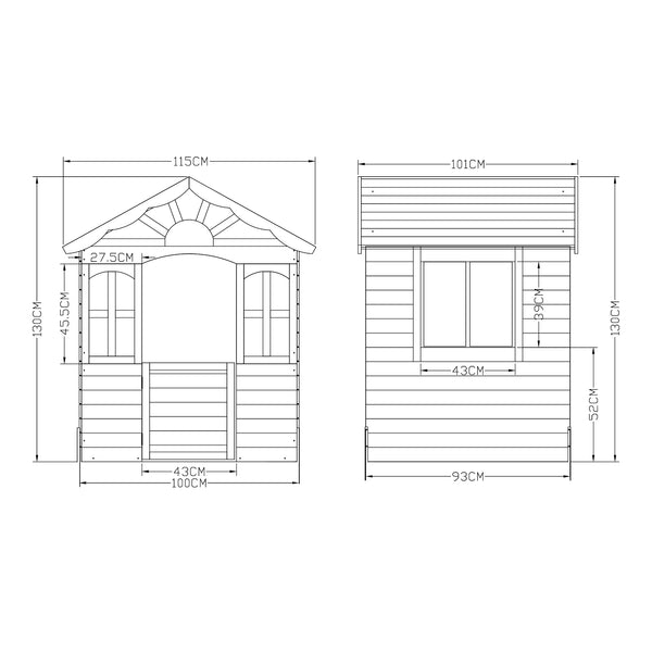 Domek do zabawy dla dzieci Lulä 130x115x101 cm drewno [casa.pro]